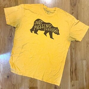 Men’s  Grizzly Bear T Shirt Yellow Size XL